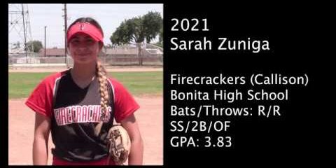 Sarah Zuniga 2021 SS/2B/OF Firecrackers Callison