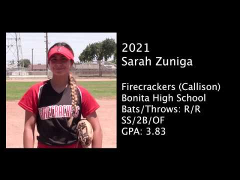 Sarah Zuniga 2021 SS/2B/OF Firecrackers Callison